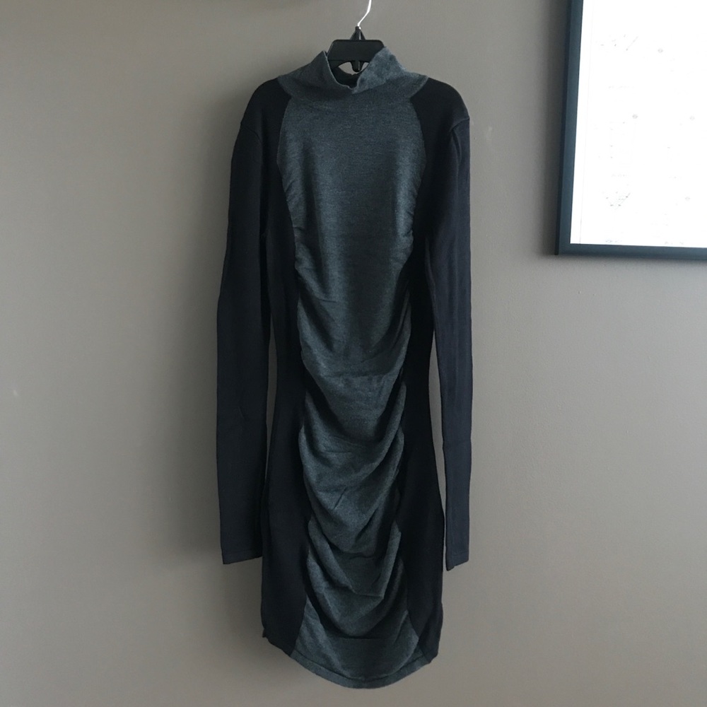 Black and grey sweater dress